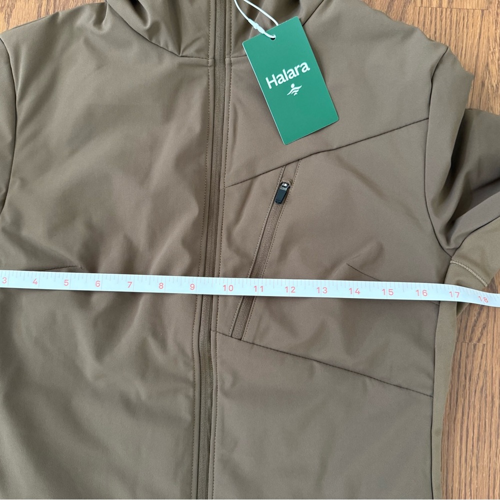 Halara Hooded Zipper Long Sleeve Thumb Hole Running Down Jacket Otter NWT Medium - Picture 14 of 14